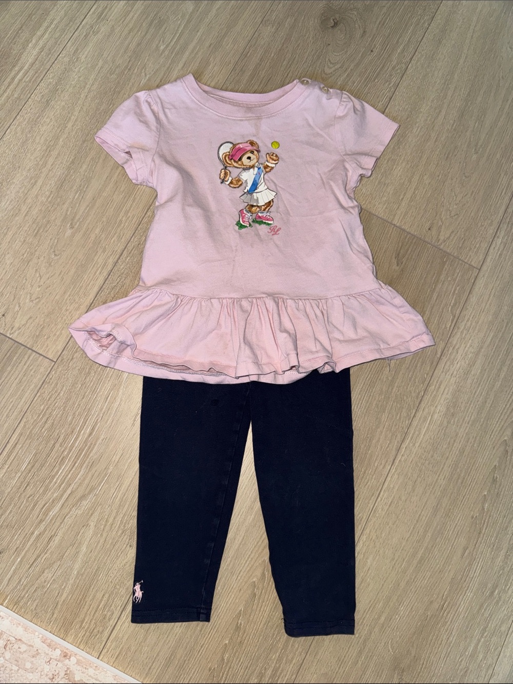 Ralph Lauren Pink Ruffle-Hem Crewneck Sweater Top